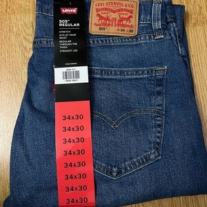 Levi's 505 Regular Fit Straight Leg Jeans - Deep Blue
